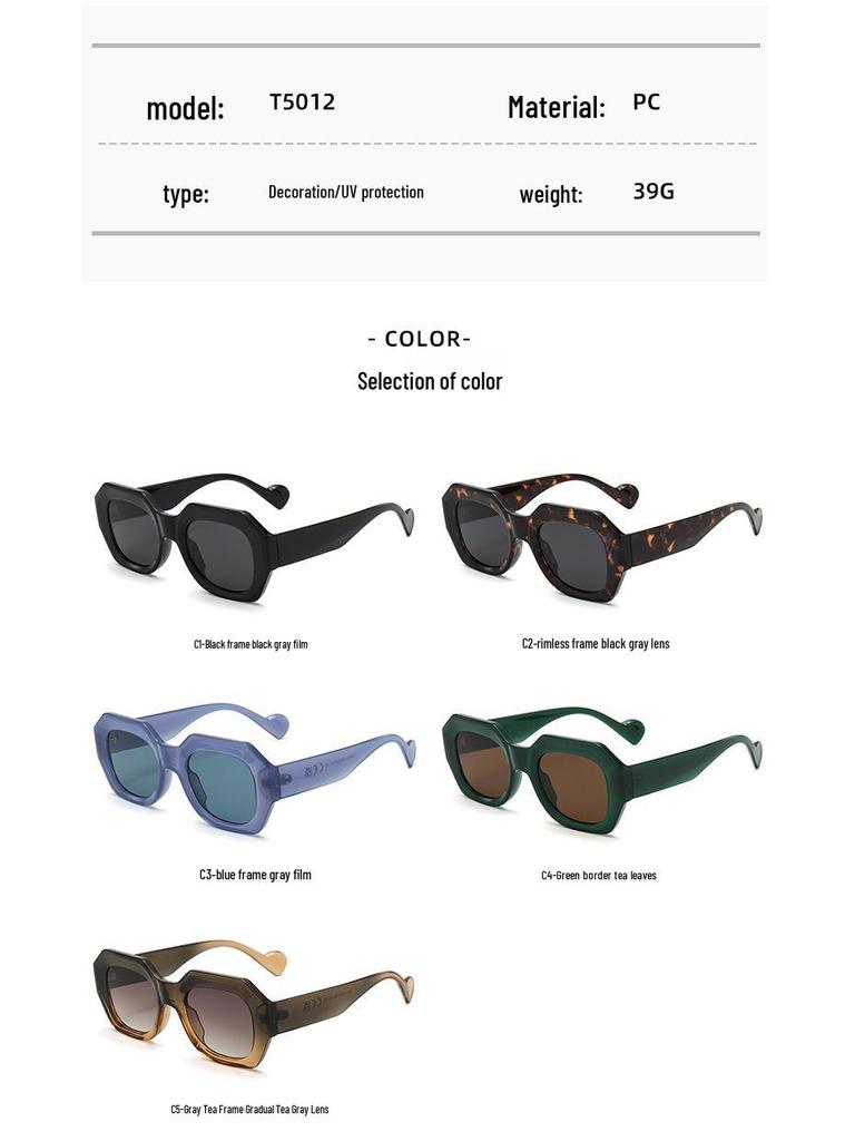 Modern Luxe Polygonal Sunglasses: Men's High-End European-American Street Style