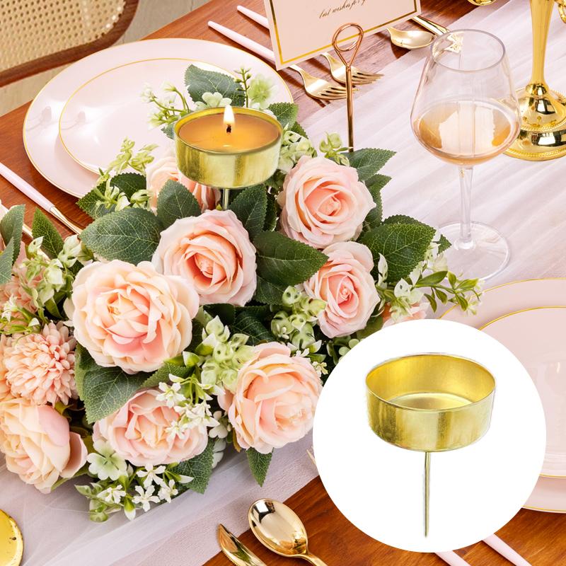 4PCS Holiday Table Decor Iron Candle Cups Iron Rustic Iron Tea Light Containers 4.2cm