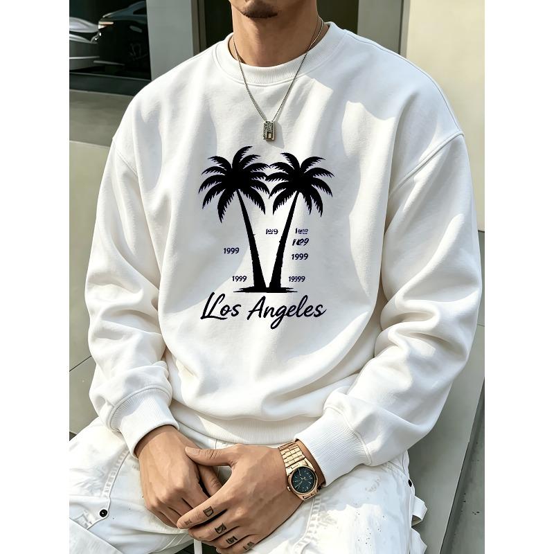 Men'S New Fall Winter Crew Neck Sweatshirt, Casual Daily Printed Pullover Top, Activewear for Everyday Outfits, Comfortable Soft Fabric