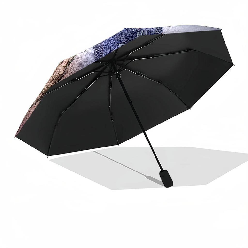 Psg Celebration Moment Portable Automatic Umbrella Sturdy 8-Rib Shaft Sturdy Construction All-Season Umbrella for Travel Fashionable Wedding Party Gif