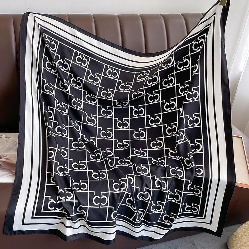 Eșarfă Coreeană cu Litere Noi, Șal Mare la Modă, Temperament de Înaltă Calitate, Eșarfă Decorativă, Eșarfă de Mătase, Batic pentru Femei