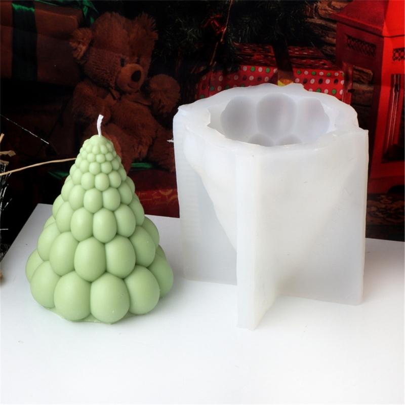 Flexible Silicone Mold Handmade Scented Candle Mould Geometric Christmas Tree Aromatherapys Mold Home Decorations