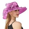 Organza Damen Derby Hut Breiter Rand Braut Teeparty Hochzeits Hut Elegant Sommer Rüschen Sonnenhut