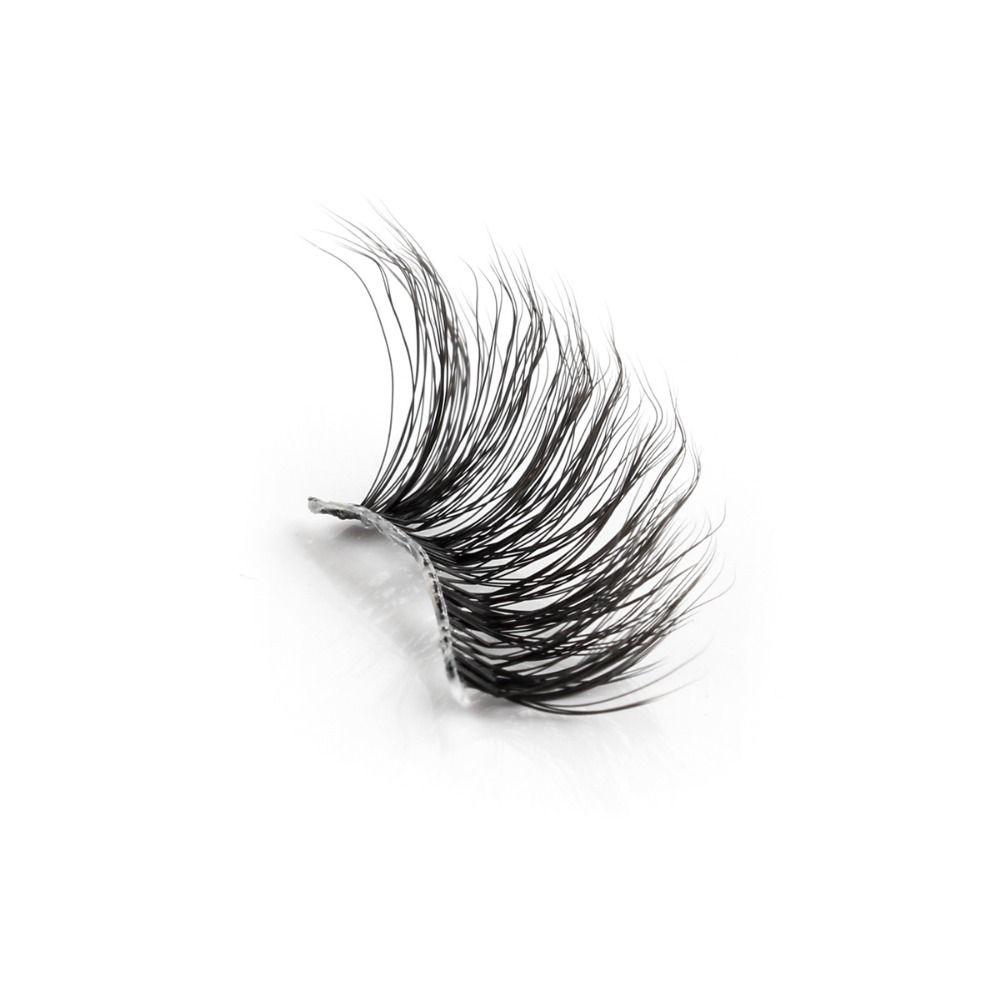 3D Curled Wispy Bushy Half Eyelash Eye Tail Lengthening Natural Fluffy Lashes Women