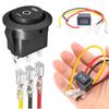 Waterproof Marine Boat Rocker Switch Round 12V 3 Pin ON OFF Toggle Button Pre Wired For Car Motorcycle RV Dashboard Modification
