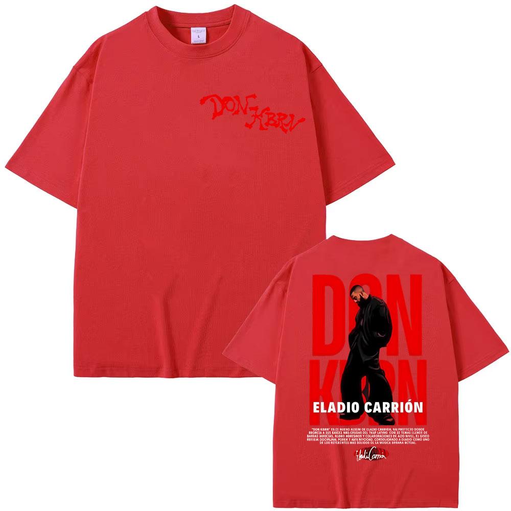 Rapper Eladio Carrion Don Kbrn Album 2025 Tour Print T Shirts Men's Clothing Hip Hop Oversized T-shirt High Quality Cozy T Shirt