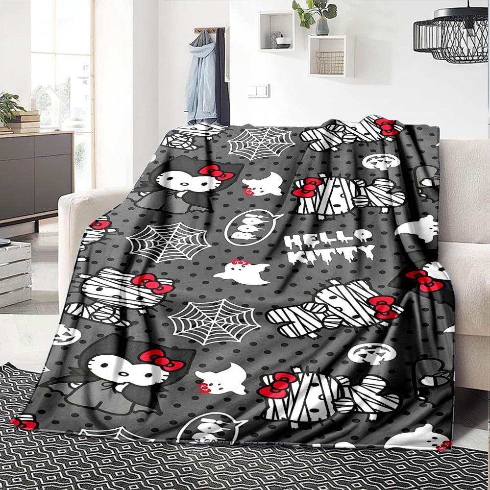 1 Stück Hello Kitty Halloween Decke Leichte Flanelldecke für Sofa Bett Reise Camping Wohnzimmer Büro Couch Stuhl