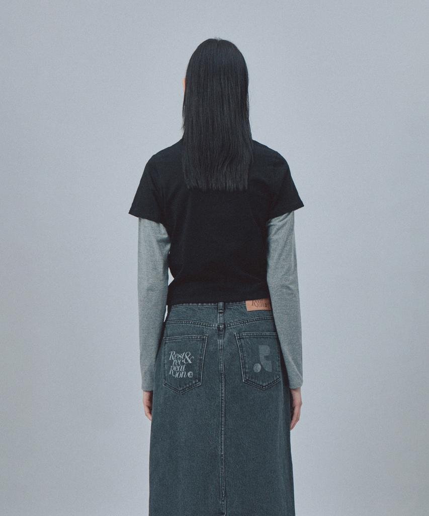 REST&RECREATION Layered Sleeve Top - Black
