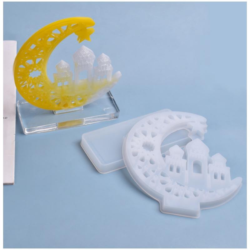 1PC Crystal Epoxy Mold Castle, Ghost Display Board Table Decoration Handmade Silicone Mold
