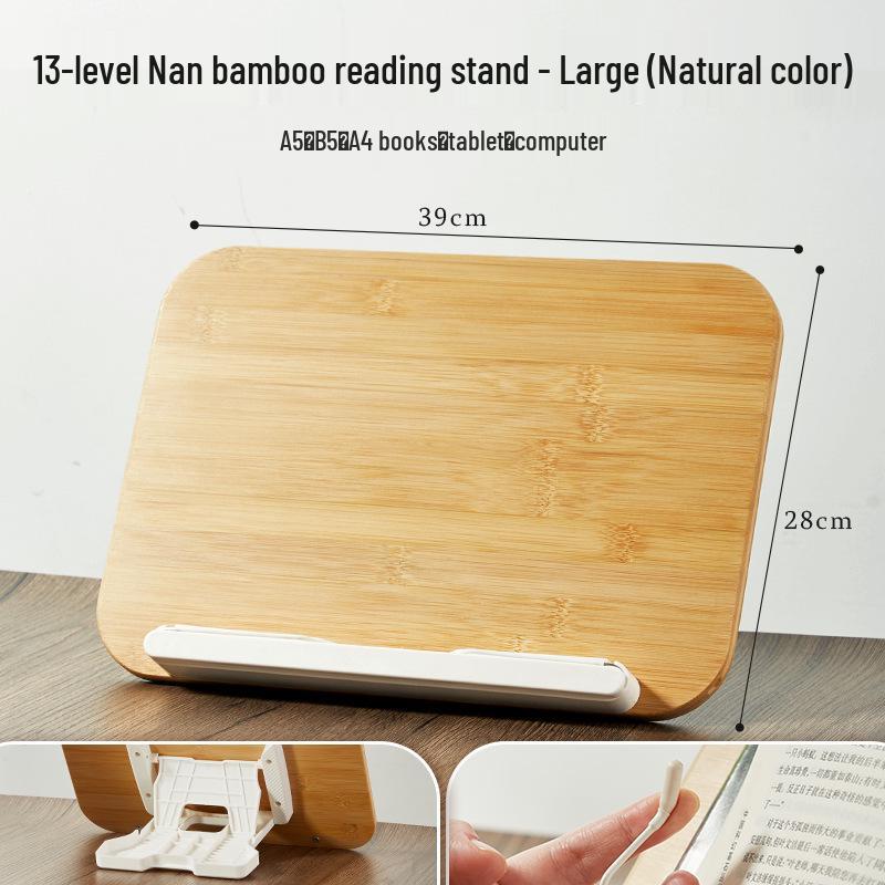 Children's Adjustable Reading Stand - Solid Wood Foldable Book Holder with Height Adjustment