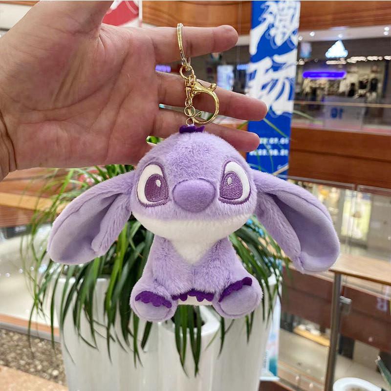 

Soft Huggable And Plush Stitch Keychain Doll In Cozy Pink Lavender And Hues лавандовый