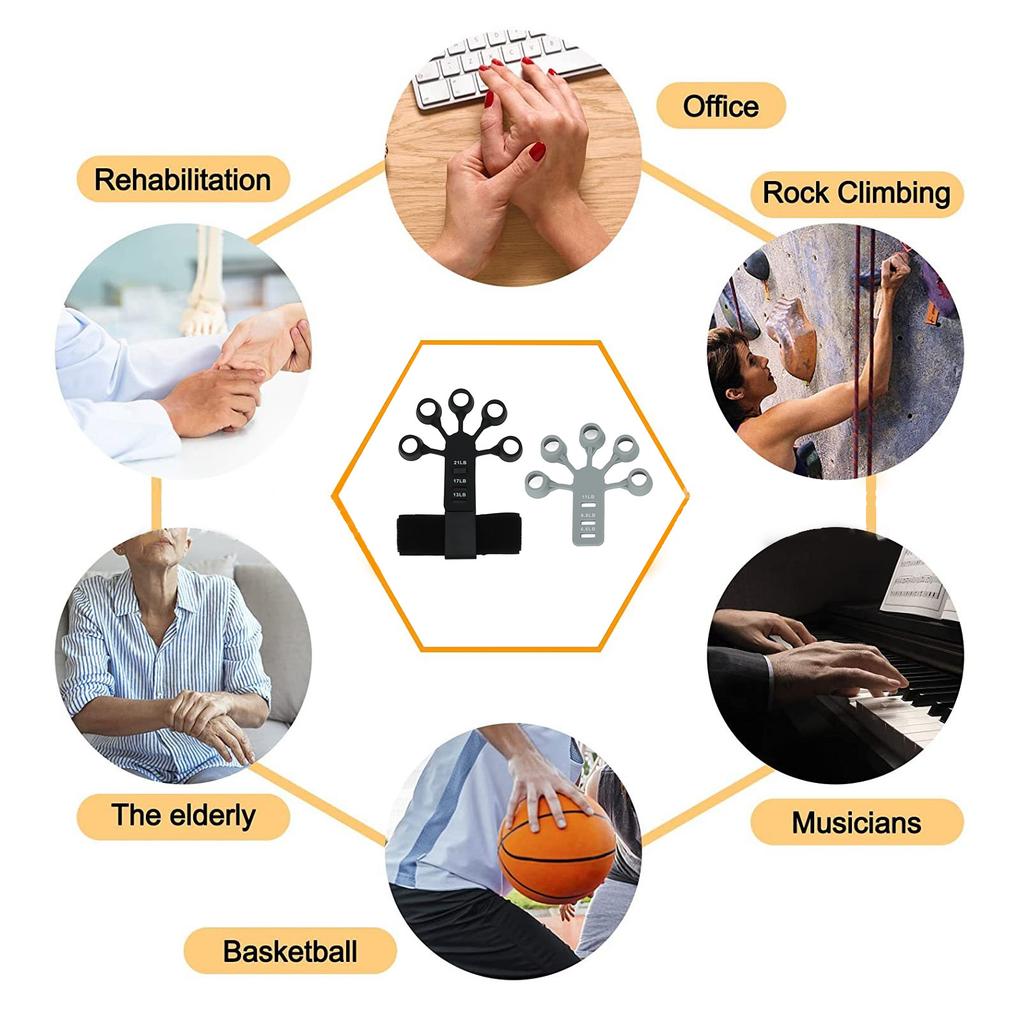 Finger Trainer Hand Exerciser 6 Resistant Level Soft Silicone Hand Strengthener for Athletes