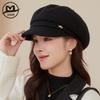 Wool Hat Women's New Fashion Versatile Classic Octagonal Hat Autumn and Winter Face Ducktongue Newsboy Hat