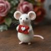 Handmade Felt Mouse Plush Toy Cute Animal Ornament Soft Charming Home Decor Unique Gift for Collectors