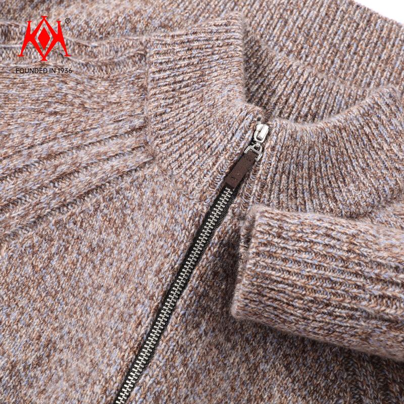 Men's Premium 100% Wool Thickened Zip-Up Knit Cardigan