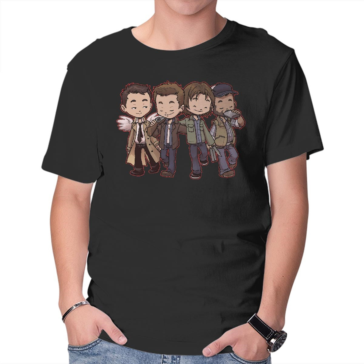 Unisex Crew Neck T-Shirt Hunter Buddies Graphic Short Sleeve Casual Tee XS