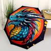 1pc Dragon Fantasy Automatic Open/Close Umbrella - Compact Travel Umbrella, 8-Rib Heavy-Duty Construction, Ideal Gift, Outdoor Accessory, St