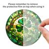 Yousheng St. Patrick's Day Acrylic Suncatcher, Green Four Leaf Clover Window Hanging Ornament, Stained Glass Style Irish Lucky Sun Catcher Decor for