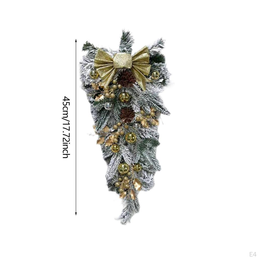 Christmas Wreath Decorative Realistic Garland Front Door for Festival House Wall Window Xmas