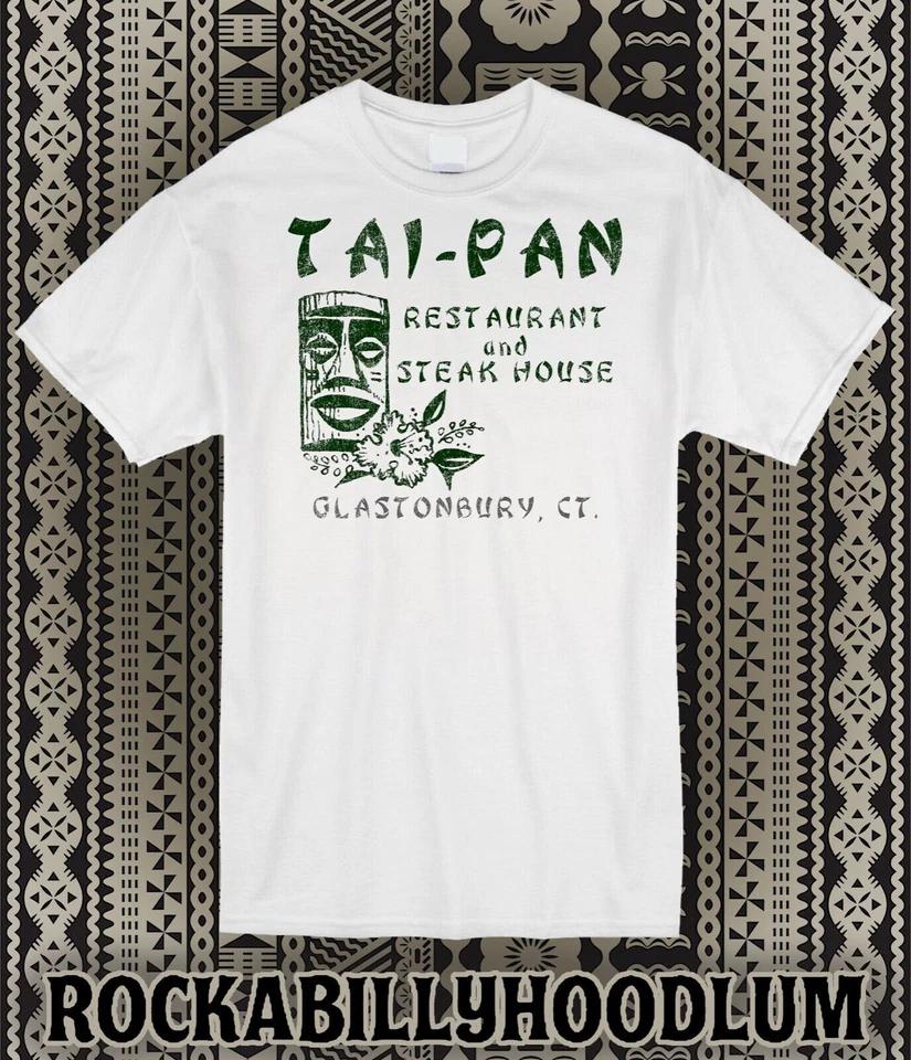 Retro Tiki Art Tee T Shirt Mug Bar Tai Pan Restaurant Steakhouse Glastonbury CT L