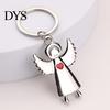 Zinc Alloy Key Holder Angel Keychain for Women Men, Love Heart Car Ring Ring, Handbags Charm Decorative Accessories