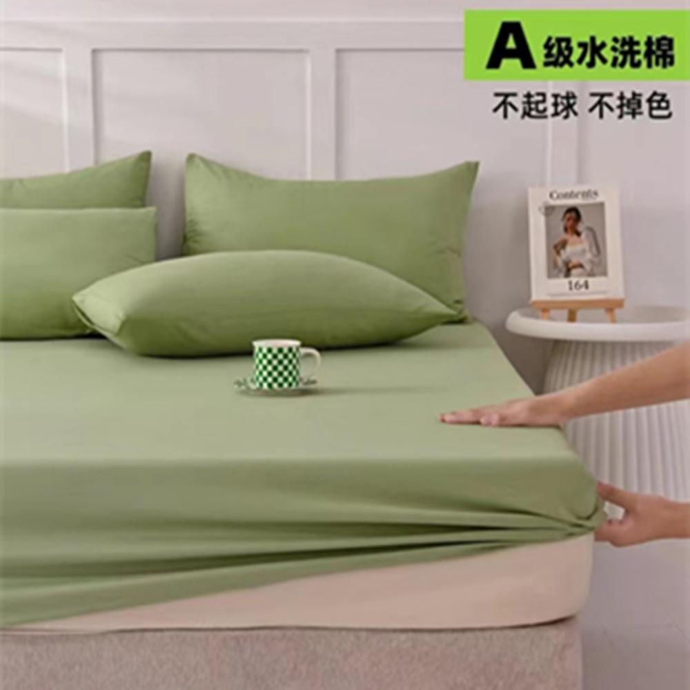 Summer Washed Cotton Fitted Sheet Set, All-around Wrap Mattress Cover, Baby Friendly Single Bed Sheet Mattress Protector