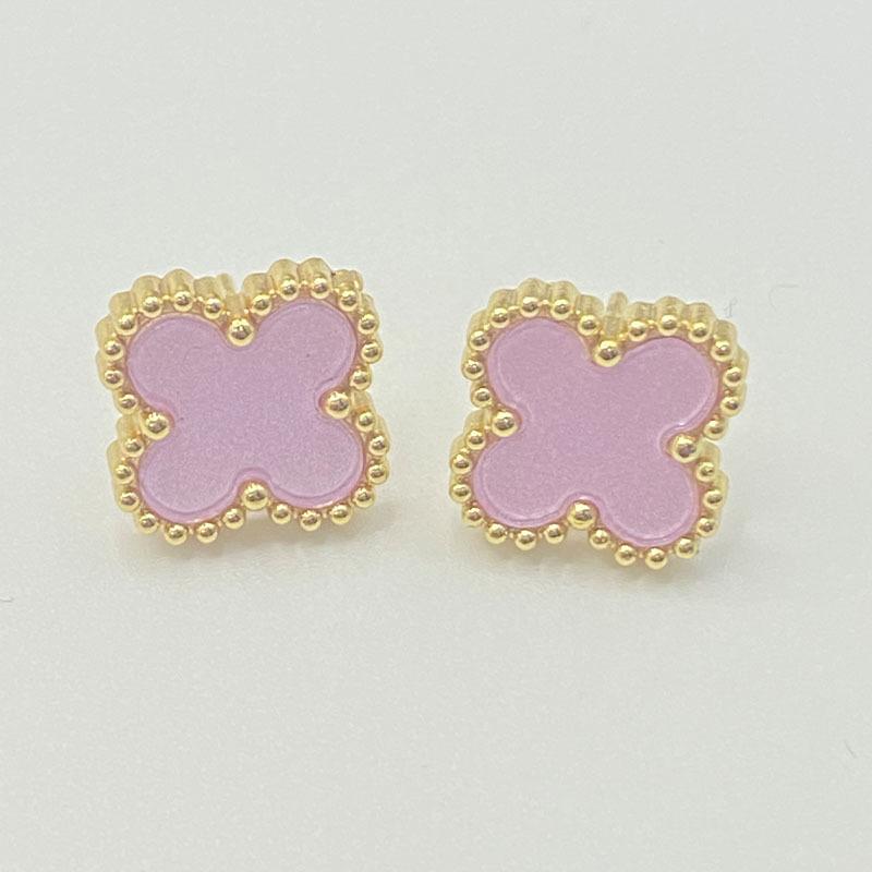 High-end Fashion Lucky Four-leaf Clover Titanium Steel Earrings Light Luxury Earrings New Versatile Women's Earrings