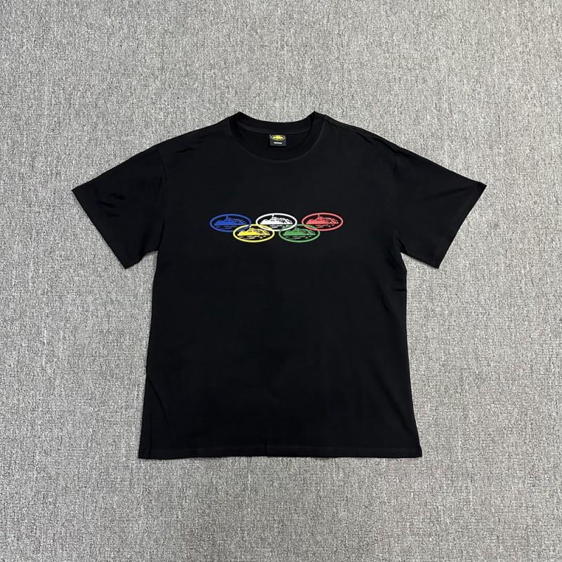 Unisex Streetwear Oversized Cotton Tee With Geometric Print Loose Fit Short Sleeve T-Shirt Men Women