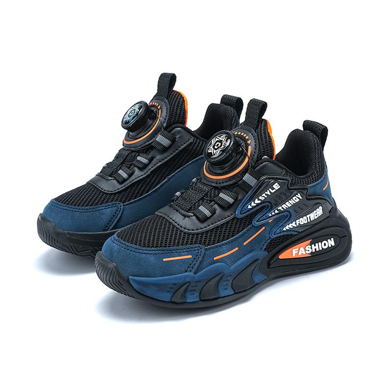 

Spring and Autumn Boys Rotating Button Lightweight and Comfortable Sports Shoes with Breathable Mesh for Children 40 помаранчевий/темно-синього кольору