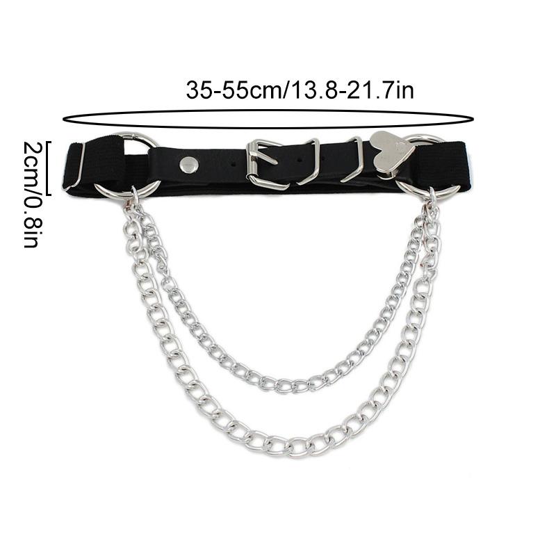 1PC Metal Tassel Fashion Punk Leg Loops Adjustable Love Heart Chain Gothic Leg Ring Sexy Pu Leather Irregular Suspender Leg Chain