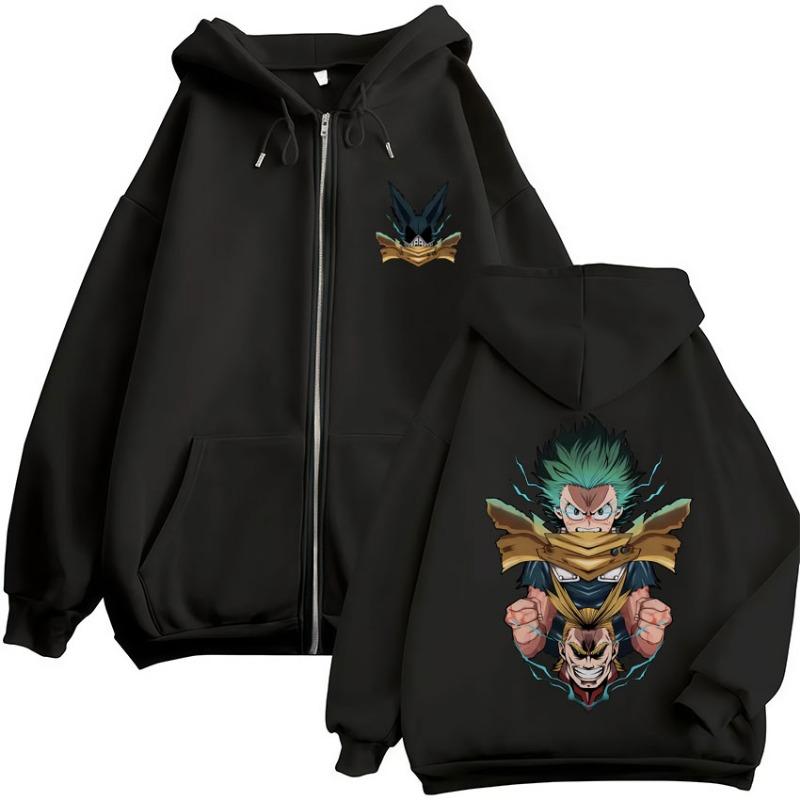 Japonia Anime My Hero Academia Bluzy Rozpinane Harajuku Moda Manga Vintage Bluza Męska Damska Polar Oversize Dresowe Kurtki