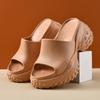 Super thick-soled outer wear eva slippers for women's summer height increase, new fashionable non-slip and deodorant soft-soled one-word slippers