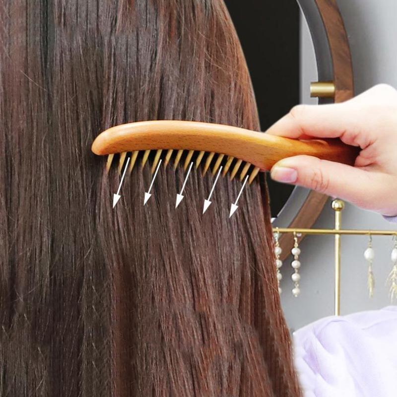 Anti Static Wide Tooth Hair Comb Wood Comb For Hair Styling Detangling Hair Brush Women Head Scalp Meridian Massage Brush