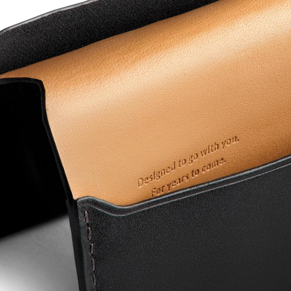 Bellroy Under Cover Thin Leather Card Case, Mini Wallet with Smooth Access to Cards and Folded Bills - Black