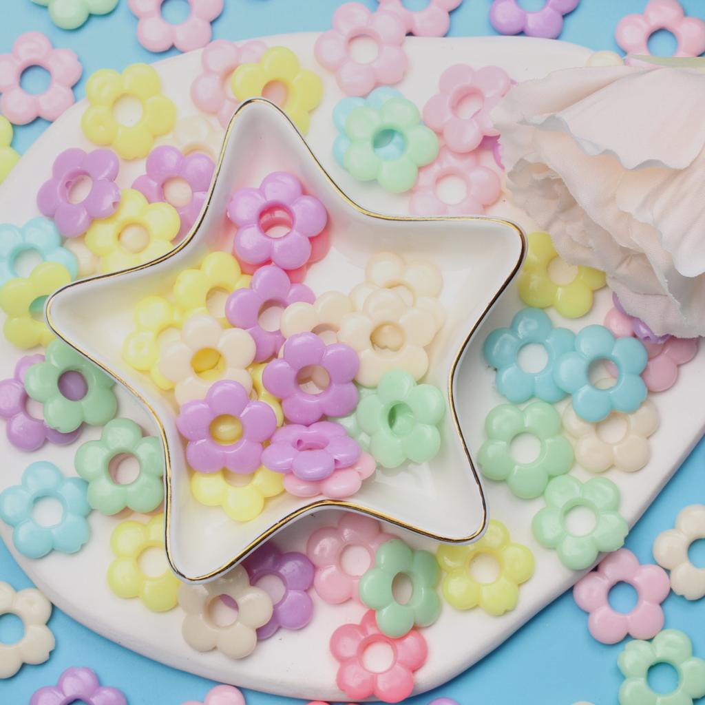 DIY-Zubehör, Schmuckperlen, DIY-Perlen, modisch, Acryl, Multistyle, aushöhlen, lose Perlen, bunte Blumen, Seestern, 20 Stück, Zubehör