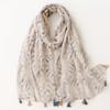 Retro Fringed Scarf Flower Print Yarn Shawl Fashion Travel Beach Towel  Women's Accessory