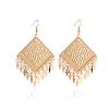 Women's Simple Fashion Long Drop Water Leaf Fringe Earrings
