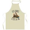Kitchen Apron - C'est La Vie - Breton Print - Durable Cotton - Adjustable Ties