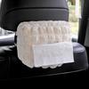 High-End Sun Visor Car Tissue Box - Simple Hanging Cream Puff Tissue Dispenser & Cute Ornament