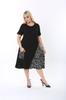 Women's Big Size Dress Cross Detailed Single Pocket Knee Length Short Sleeve Midi Length Stylish Summer Combed Cotton Dress