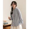 Japanese Blue Stripe Loose Long Sleeve Casual Shirt Women Top Johnature Spring