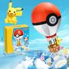 Original Pokemon Building Blocks Pikachu Hot Air Balloon Assemble Model Puzzle Toys Birthday Gift Anime Cartoon Keeppley