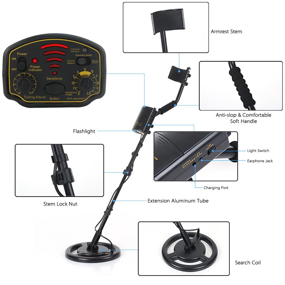 Professional Underground Metal Detector Lightweight High Sensitivity Ground Detector Gold Digger with Sensitivity