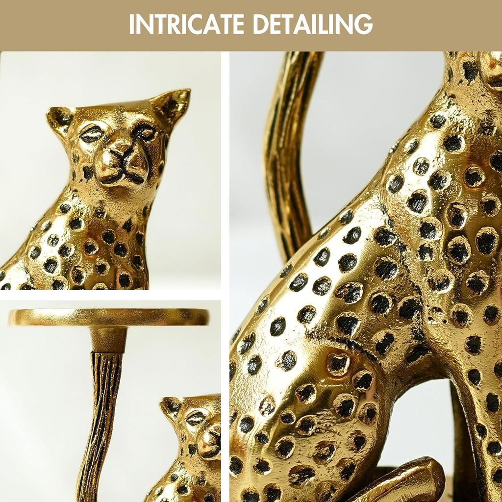 Подсвечник Ягуар, Aluminium Jaguar Pillar Candle Holder,  Behoma