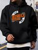 Black Hoodie with "Huimai Hustle" Graphic Print - Casual