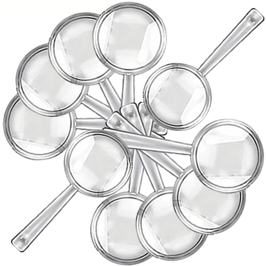 6/12Pcs 8.9cm Mini Magnifying Glasses | Clear Plastic Handheld Magnifiers for Reading, Student Science, Hobby & Classroom Use