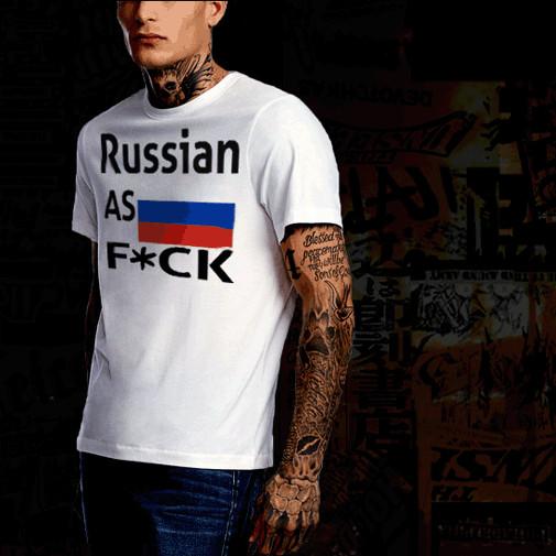 Русская Гордость Россия Тюремная Татуировка Бандит Гангстер Мафия Унисекс Футболка M