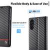 LC.IMEEKE For Samsung Galaxy S23 FE Leather Stand Cover Carbon Fiber Texture Wallet Phone Case