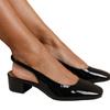 Where's That From Womens/Ladies Michigan Patent Leather Sling Back Low Block Heel Sandals