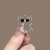 Owl Brooch Strong Pin Safe Anti-Lost High-Quality Alloy Durable Anti-Oxidation Hollow Cute Design Gold Silver Multifunctional Jewelry Accessories